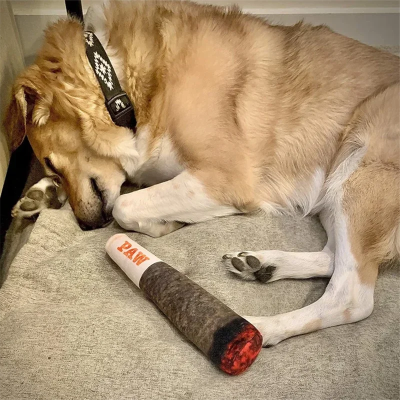 Funny Interactive Dog Toys - Cigar Design Plush Squeaky Pet Toy