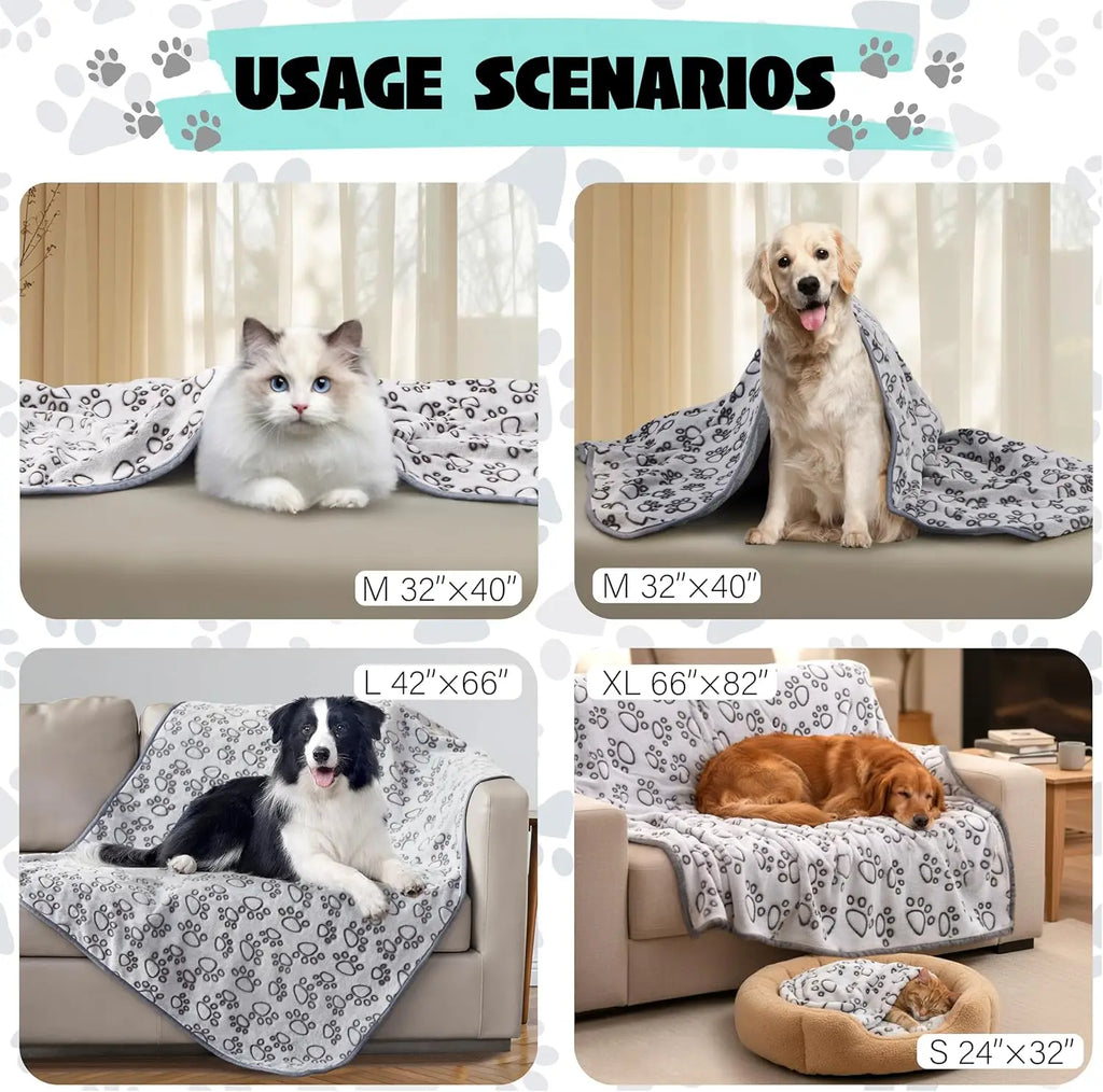 Premium Soft Pet Blanket – Washable Dog & Cat Throw (Indoor • All Sizes)