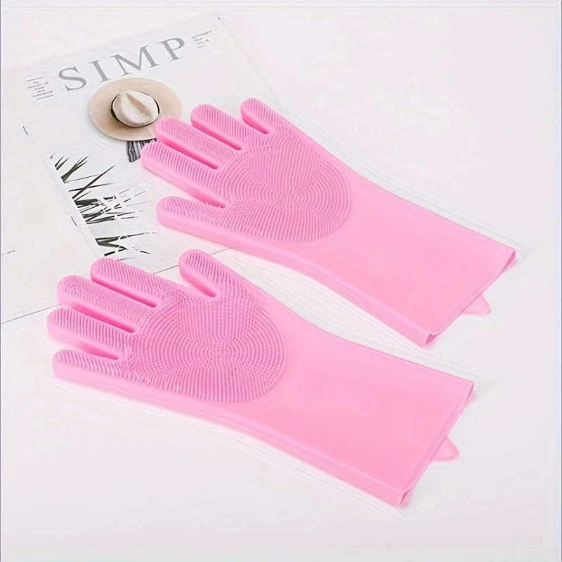 Premium Pet Grooming & Bathing Gloves – Silicone Hair Removal & Shampoo Scrubber