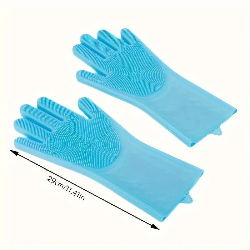 Premium Pet Grooming & Bathing Gloves – Silicone Hair Removal & Shampoo Scrubber
