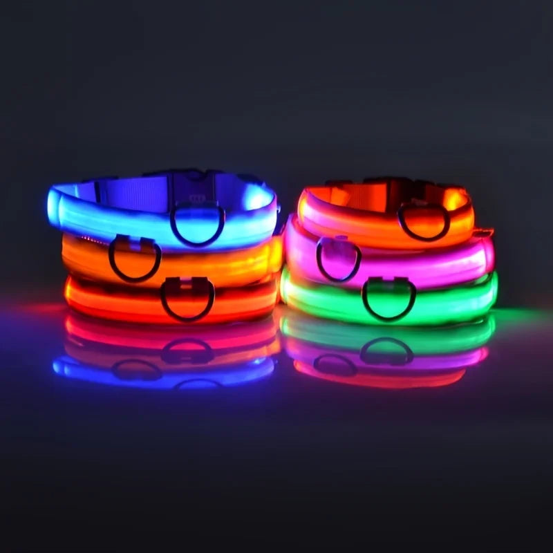 LED Night Safety Dog Collar – Nylon Glow-in-the-Dark Collar for Dogs